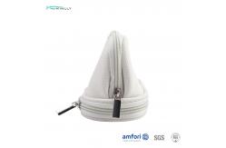 China Custom Zipper Canvas Makeup Pouch Round Canvas Cosmetic Bag For Women supplier