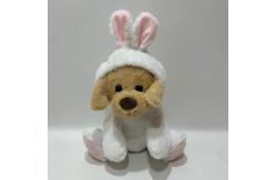 China 28CM Plush Toy Puppy Stuffed Animal in White Bunny Costume for Easter supplier