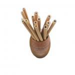20cm Sustainable Bamboo Boba Straws Bulk Yellow 250 Pack for sale