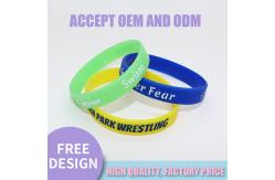 China Custom Debossed Silicone Wristbands , Waterproof Printed Silicone Bracelets supplier