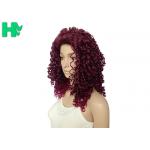 Body Wave Wine Red Long Synthetic Wigs Afo Kinky Curly 18 inches for sale