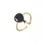 Balloon Dripping Oil Rings Adjustable 14k Gold Enamel Ring ODM