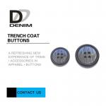 Dark Navy Brushed Fancy Plastic Buttons , Black Coat Buttons With Four Eyes for sale