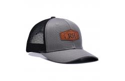 China Customizable Cotton-Front Trucker Cap with Sweatband Custom Lether Patch supplier