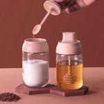 Transparent Glass Condiment Containers Seasoning Kitchen Spice Jars