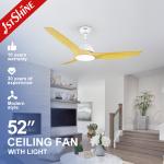 Home 52 Inch Low Voltage Energy Saving Remote Control LED Ceiling Fan with Light Energy for sale