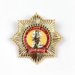 3D Enamelled Gold Finish Custom Metal Pin Badges With Safety Pin Backing for sale