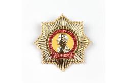 China 3D Enamelled Gold Finish Custom Metal Pin Badges With Safety Pin Backing supplier