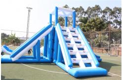China Blue White Giant Sea Inflatable Water Slide Water Park Obstacle Course supplier