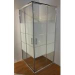 White Block Glass Square Shower Enclosures with Chromed Alum Frame for Modern Bathroom for sale