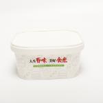 Custom Kraft Square Paper Bowl With Lids 1000ml Disposable Salad Container for sale