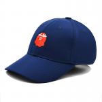 Blue 54cm 6 Panel Cotton Baseball Caps Unisex Adjustable Custom Logo for sale