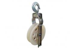 China Single Sheave Cable Pulling Pulley With Hook For Stringing Cable Conductor supplier