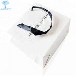 C2S Art Paper White Gift Bags With Handles 20×21×8cm Apparel Packaging for sale