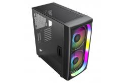 China ATX Chassis PC Gaming ARGB Acrylic Glass PC Case 2x200MM LED Lighting supplier