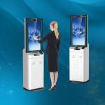 Elegant And Smart Design Hotel Self Check In Kiosk with Optional Wheels for Flexible Positioning and Guest Processing for sale