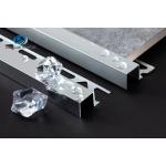OEM 6063 Aluminium Tile Trim Chrome Square Edge 8mm 2.5m Length