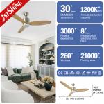Dimmable LED 52 Inches Solid Wood Ceiling Fan Light With Smart App Control