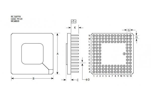 Integrated Circuit Chip MC68020FC25E USERS MANUAL MC68020FE16E MOTOROLA QFP