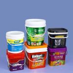 Water 5 Gallon 20L Square Plastic Paint Bucket with Metal Handle and Lid Practical for sale