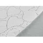 Off White Eyelet Cotton Lace Fabric Leaf Embroidery Patterns For Dresses Blouses