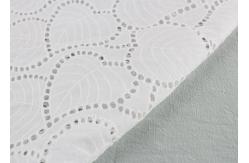 China Off White Eyelet Cotton Lace Fabric Leaf Embroidery Patterns For Dresses Blouses supplier