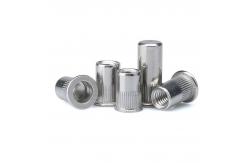 China Carbon Steel Threaded Rivet Nuts Zinc Plated M6 Knurled Body With Flat Head supplier
