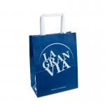 Eco Recyclable 150gsm Brown Paper Takeaway Bags With Flat Handle for sale