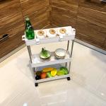 Sonsill Skinny Rolling Home Storage Carts Stainless Steel Practical Multiscene