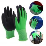13 Gauge Polyester Black Crinkle Latex Work Gloves Enhanced Durability and Grip