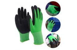 China 13 Gauge Polyester Black Crinkle Latex Work Gloves Enhanced Durability and Grip supplier