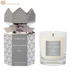 Recycled Custom Logo Folding Candle Jar Paper Box Ivory Card Candle Packaging Paper Boxes Gray Silver Folded Packaging Box For Candle Jar for sale