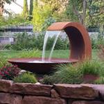 20cm Corten Steel Water Feature SGS Round Landscape Rusty for sale