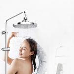 6in Square Overhead Fixed Rain Shower Head Chrome Black Water Saving