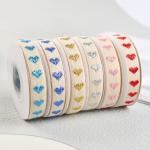 16mm*9m Heart Pattern Jacquard Cotton Ribbon For Clothing Accessories for sale