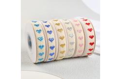 China 16mm*9m Heart Pattern Jacquard Cotton Ribbon For Clothing Accessories supplier