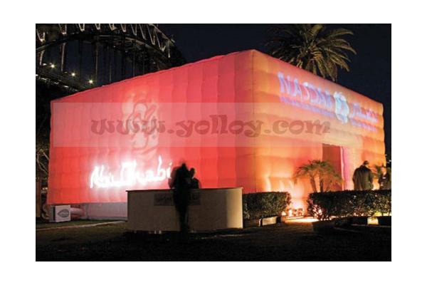 LED solar power tent inflatable cube tent