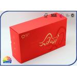 Red Cardboard Folding Box Gold Logo Pack Present With C1S Insert for sale