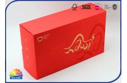 China Red Cardboard Folding Box Gold Logo Pack Present With C1S Insert supplier