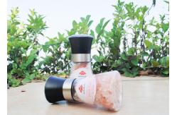 China Adjustable Grinding Head Salt Pepper Grinder With Condiment Transparent Glass Bottle 80ml Capacity supplier