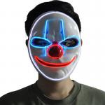 Clown Scary Halloween LED Face Mask Adjustable 3 Flashing Modes for sale