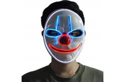 China Clown Scary Halloween LED Face Mask Adjustable 3 Flashing Modes supplier