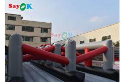 China 150x3.8m  Tarpaulin Inflatable Obstacle Course Racing Game For Events supplier
