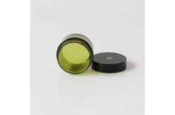 China Facial Makeup Cream Empty Frosted Cosmetic Jars With Black Lid supplier