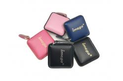 China Retractable Square Measuring Tape PU Leather Debossing Logo Metal supplier