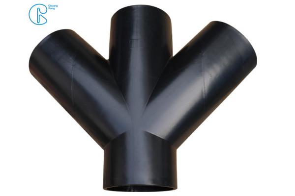 PN6 110mm HDPE Drainage Fittings Siphon Lateral Cross With Injection Technic