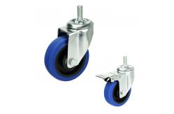 China 4 Blue Wheel Soft TPR Swivel Plate Medium Duty Trolley Casters Wholesales China supplier