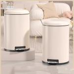 Hotel & Restaurant Waste Bin Round Stainless Steel Pedal Trash Can for sale