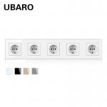 Electrical White Wall Sockets UL94V0 16Amp Wall Multi Plug Tempered Glass Panel