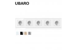 China Electrical White Wall Sockets UL94V0 16Amp Wall Multi Plug Tempered Glass Panel supplier